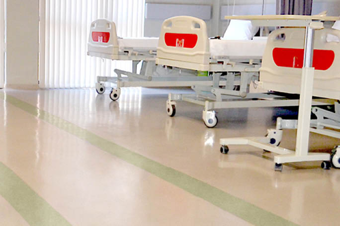 Healthcare construction materials flooring hygienic 