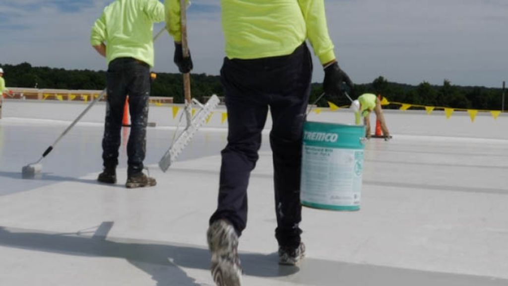 Tremco roofing parking deck flooring application area